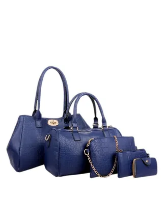 5-Piece Crocodile Pattern Bags 
