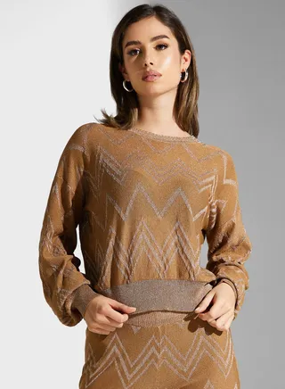 Round Neck Shimmer Sweater 