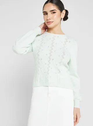 Crew Neck Knitted Sweater 