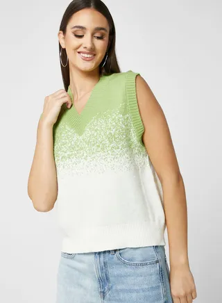 Ombre Intarsia Sweater Vest 