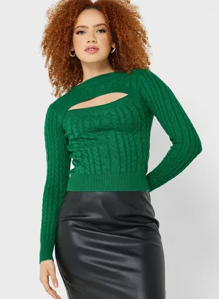Cutout Front Sweater
