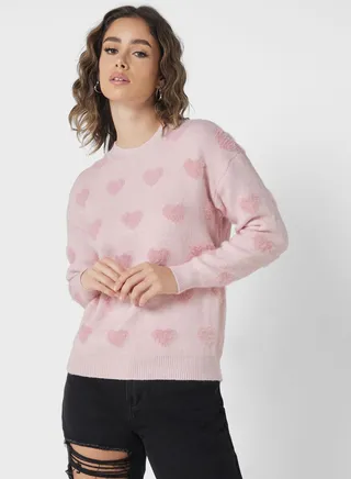 Heart Print Sweater 