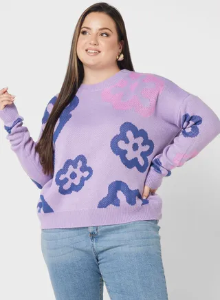 Printed Crew Neck Sweater 