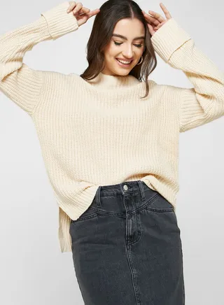 High Neck Knitted Sweater 