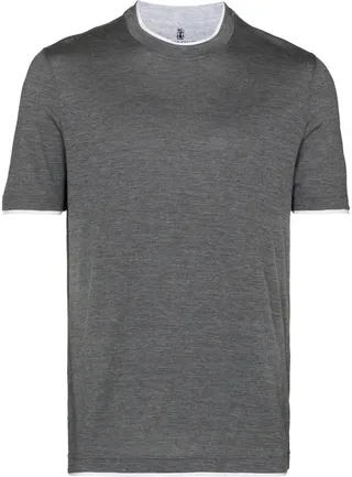 contrasting-trim T-shirt