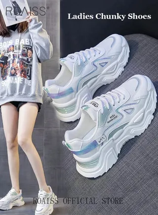 Women Casual Sneakers Versatile for Daily Use Flat and Comfortable Long Lace Design Lightweight and Breathable Non Slip Large Sole for Women 