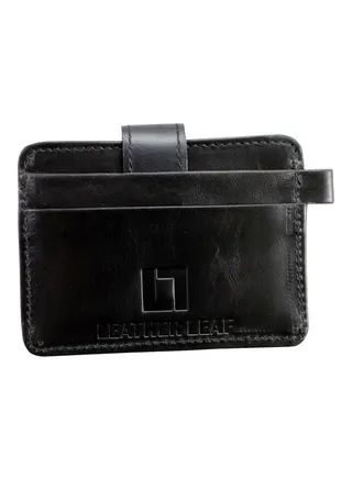 Leather Card Holder Black 