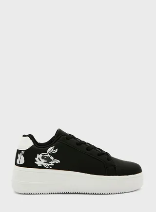 Flower Print Stacked Sneaker