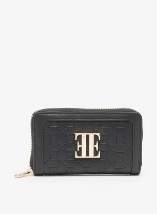 Women's Embossed Monogram Zip Around Wallet