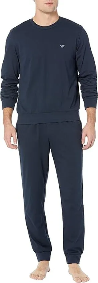 Emporio Armani Interlock Pyjamas (Marine) Men's Pajama Sets