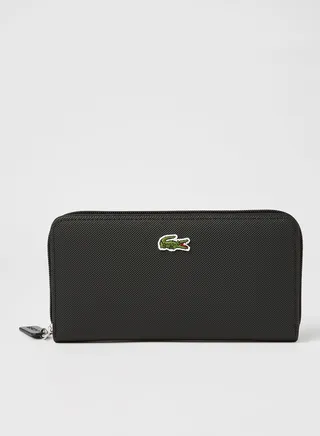 Petit Piqué Long Wallet Noir 