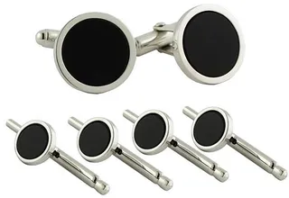Onyx Cuff Links & Shirt Stud Set