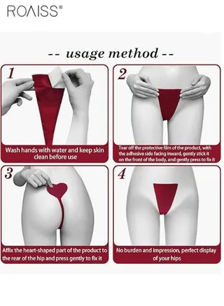 4 Pcs Women's Trackless Thong Invisible One Piece C-Shaped Underwear Lace Natural Viscose Underpants 