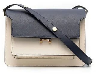 Colour-Block Leather Shoulder Bag