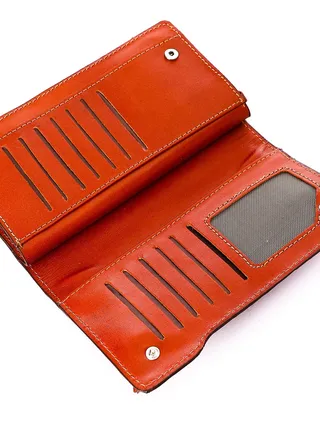 Top leather (RO 304) Women handbag Leather Zip Around Phone Large Capacity Ladies Travel Purse Wristlet 