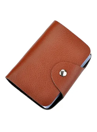 Leather Card Holder Case Brown 