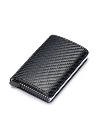 RFID Protection Leather Cover Ultra-Thin Aluminum Case Premium Credit Card Holder Automatic Pop UP Wallet 