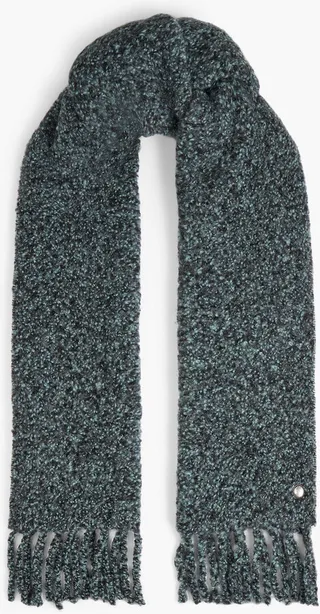 Sloane fringed bouclé-knit alpaca-blend scarf