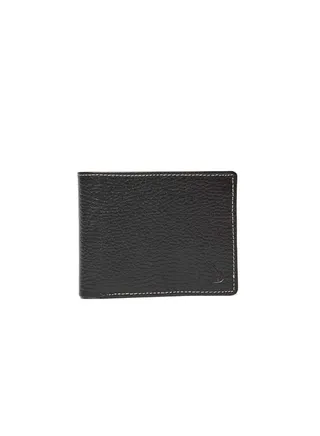 Fashionable Logo Embellished Genuine Leather Bi-Fold Wallet With Card Holder 