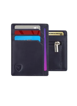 Slim Wallet RFID Secured Credit Card Holder  Minimalist Blue 