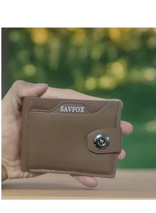 Men's brown leather wallet, with capsule 