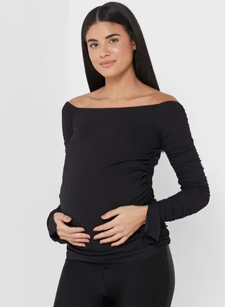 Bardot Mesh Detail Top 