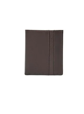 Fashionable Logo Embellished Genuine Leather Bi-Fold Wallet With Card Holder And Coin Pocket 