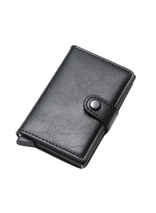Solid Design Bi Fold Wallet Black 