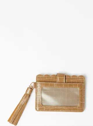 Tassel Detail Card Holder Tan 