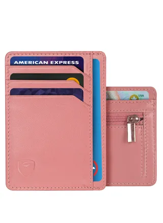 Slim Wallet RFID Secured Credit Card Holder   Pink 