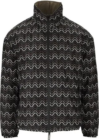 Emporio Armani Aquila Optical Multicolor Reversible Bomber Jacket