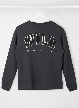 Youth Slogan Long Sleeve Sweatshirt 