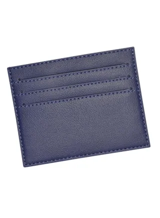 2 Sides Opening PU Slim Card Holder Dark Blue 