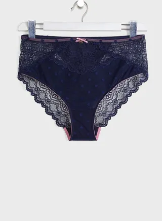 Mesh Detail High Leg Brief 