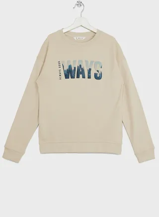 Kids Printed Message Sweatshirt 