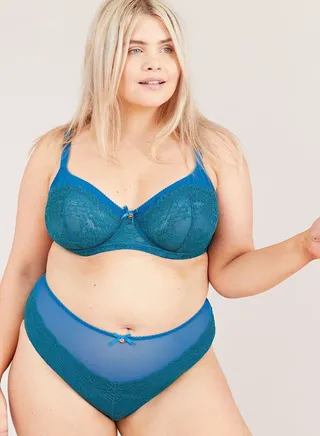 Lace Detail High Waist Brief 