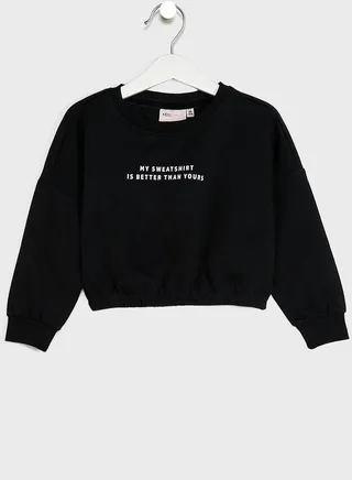 Infant Contrast Text Sweatshirt 