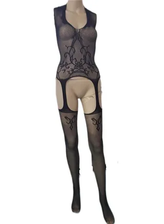 Hanging On Neck One-Piece Black 