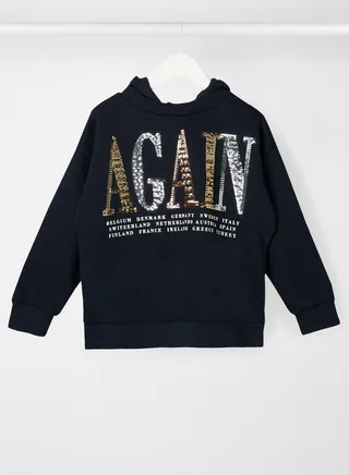 Kids Text Print Hoodie 