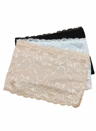 3 Pcs Women Floral Lace Bandeau, Bra Tube Top, Stretchy Strapless Seamless Chest Wrap for Daily Favor 