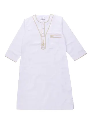 National Costume Robe Casual Clothing White/Gold 