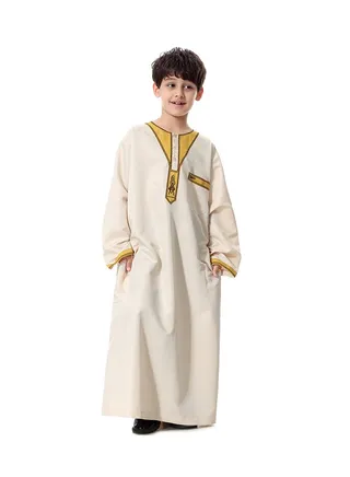 National Costume Robe Casual Clothing Beige/Gold 