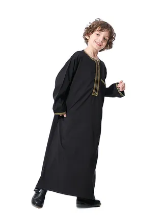 Solid Pattern Thobe black 