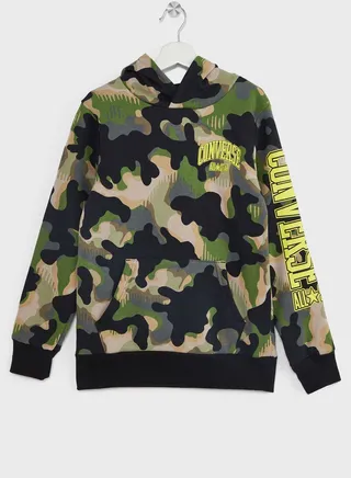 Youth Camo Aop Fleece Hoodie 