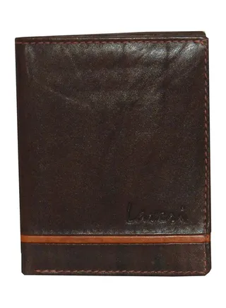 Leather Bi-Fold Wallet Brown 