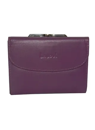 Genuine Leather Ladies Wallet Dark Purple 