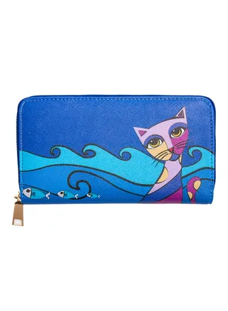 Owl And City Printed Purse Blue/Purple/Pink 