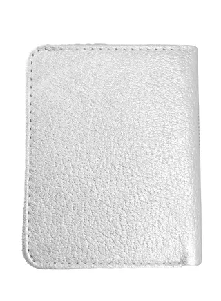 Premium 100% Genuine Sheep Leather Wallet for Women Soft Metallic Silver Leather ID Card & Credit Card Slots Fashionable Ladies Wallet 