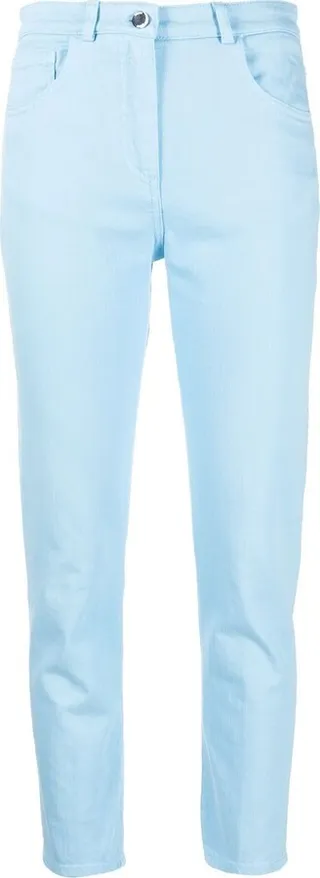 Straight-Leg Cropped Trousers
