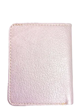 Premium 100% Genuine Sheep Leather Wallet for Women Soft Metallic Baby Pink Leather ID Card & Credit Card Slots Fashionable Ladies Wallet 